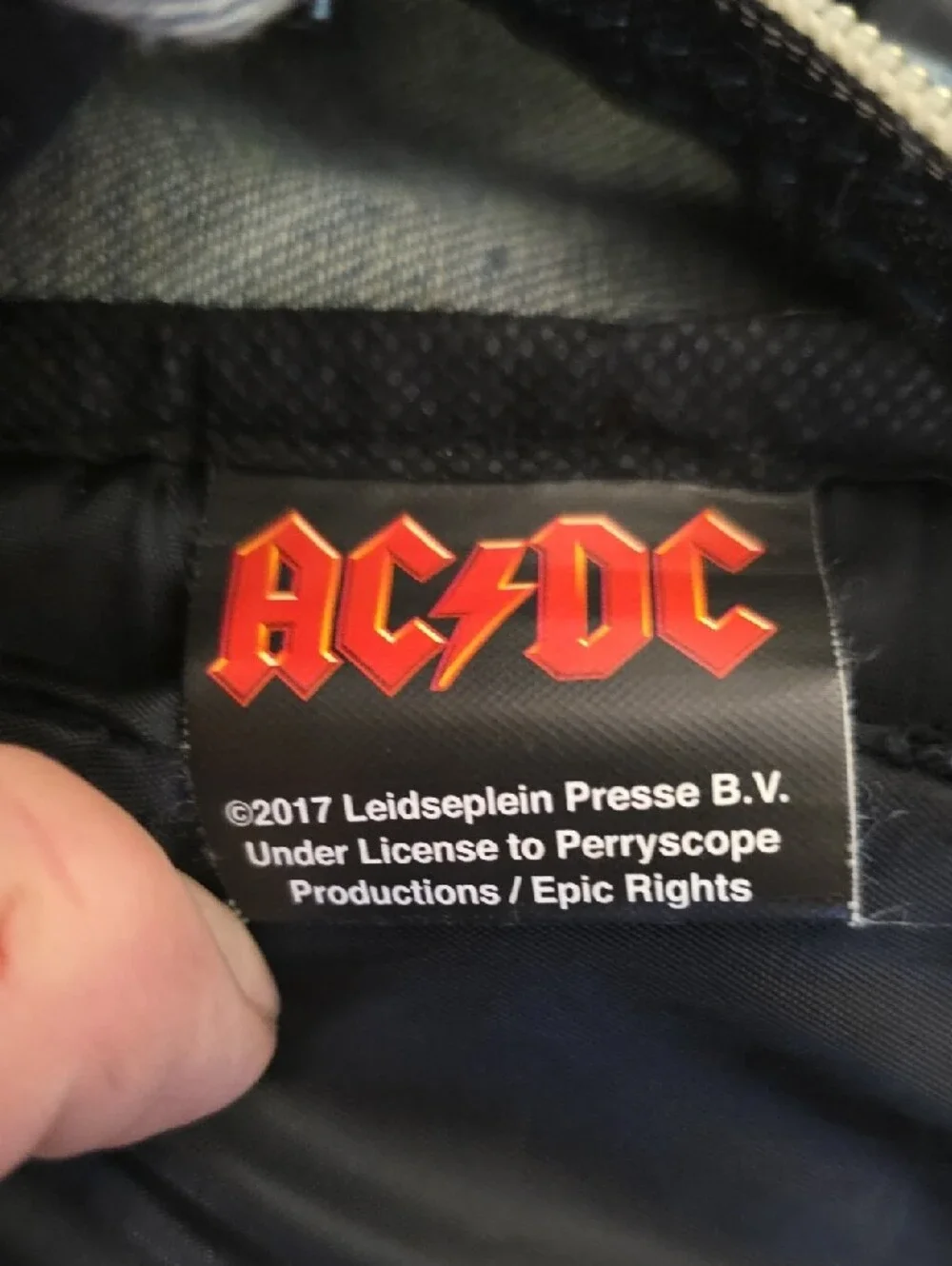 AC/DC Denim Studded Backpack